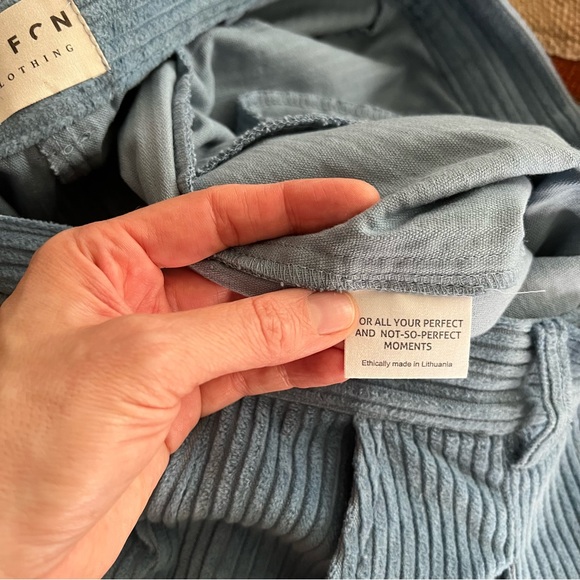 OffOn Clothing baby blue tapered leg menswear wide wale cord trousers. - Picture 9 of 10